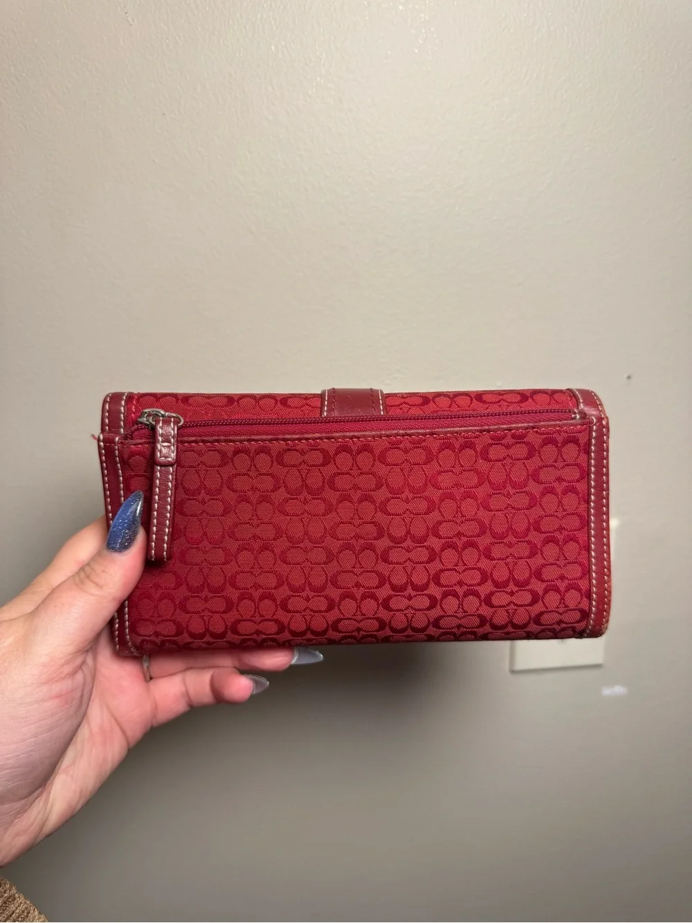Coach Red Signature Soho Tote and Wallet Set